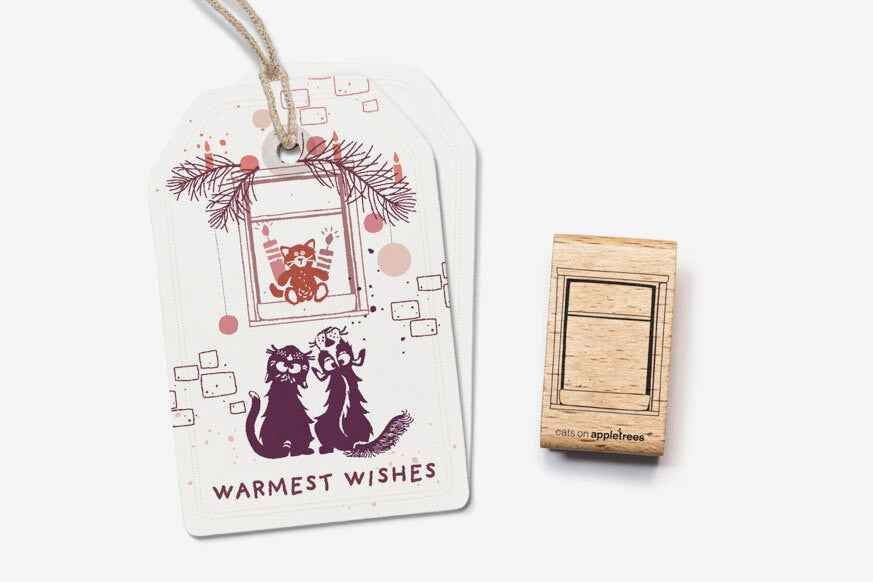 Cats on Appletrees Stamp - Window