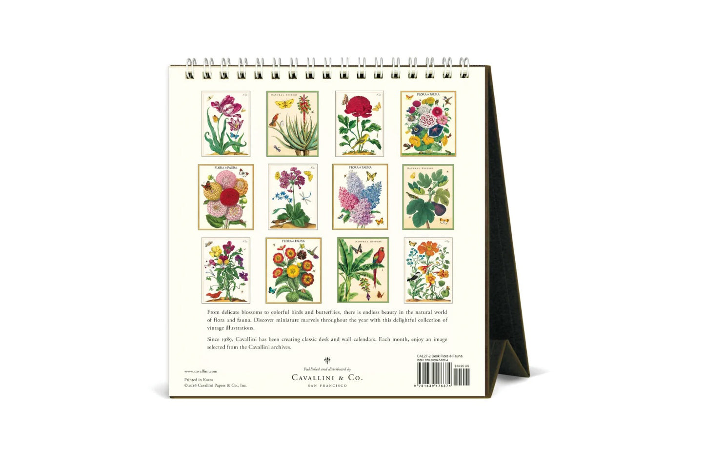 Cavallini 2027 Desk Calendar - Flora & Fauna