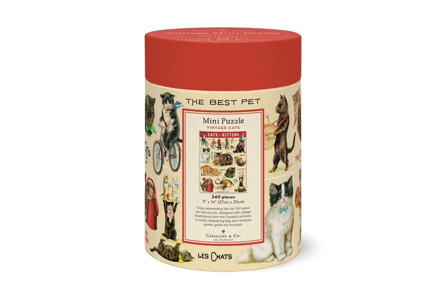 Cavallini 240 Piece Puzzle - Vintage Cats | Flywheel | Stationery | Tasmania