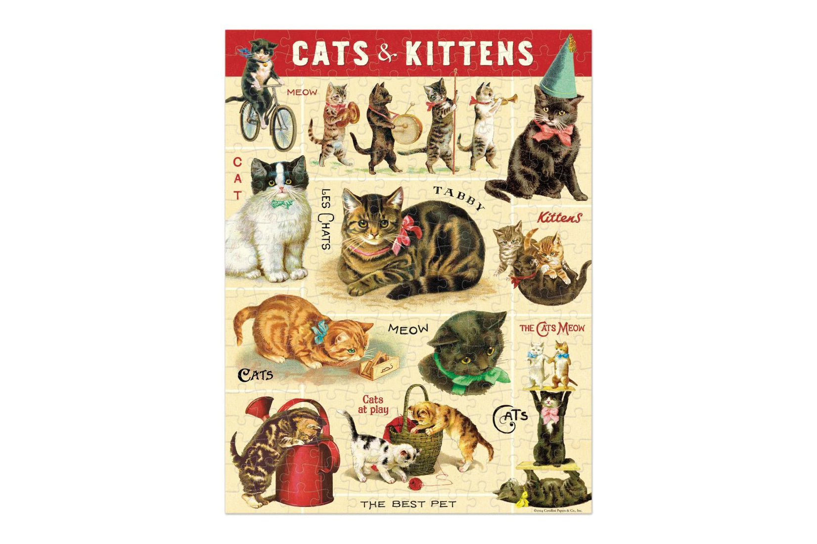 Cavallini 240 Piece Puzzle - Vintage Cats | Flywheel | Stationery | Tasmania