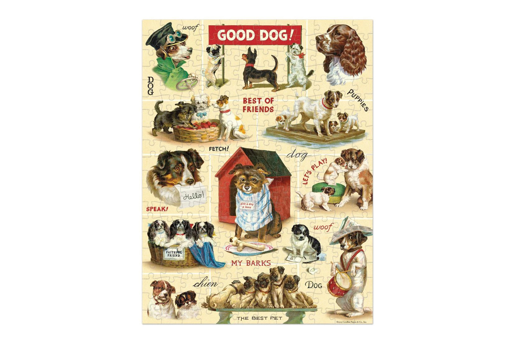 Cavallini 240 Piece Puzzle - Vintage Dogs | Flywheel | Stationery | Tasmania