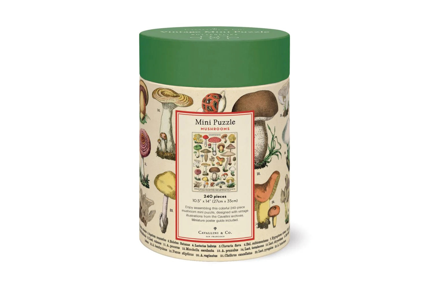 Cavallini 240 Piece Puzzle - Mushrooms | Flywheel | Stationery | Tasmania