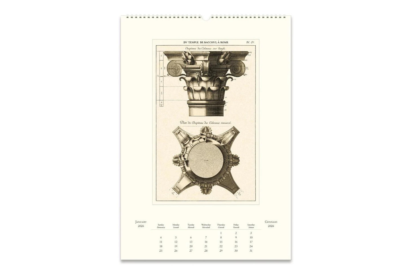 Cavallini 2026 Wall Calendar - Architettura | Flywheel | Stationery | Tasmania