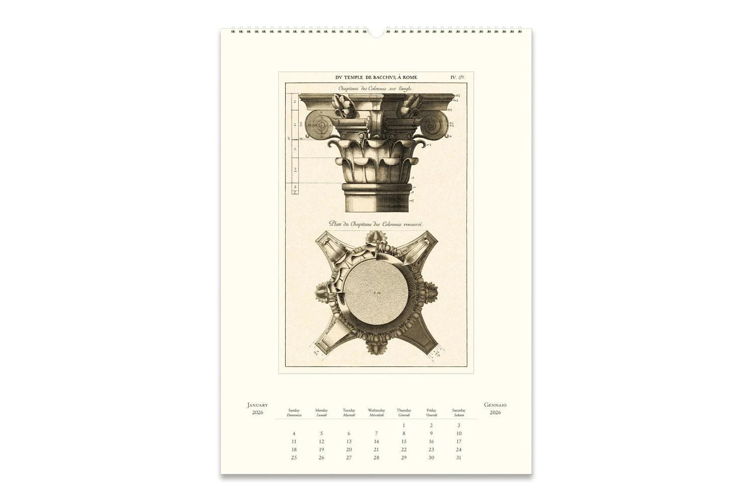 Cavallini 2026 Wall Calendar - Architettura | Flywheel | Stationery | Tasmania