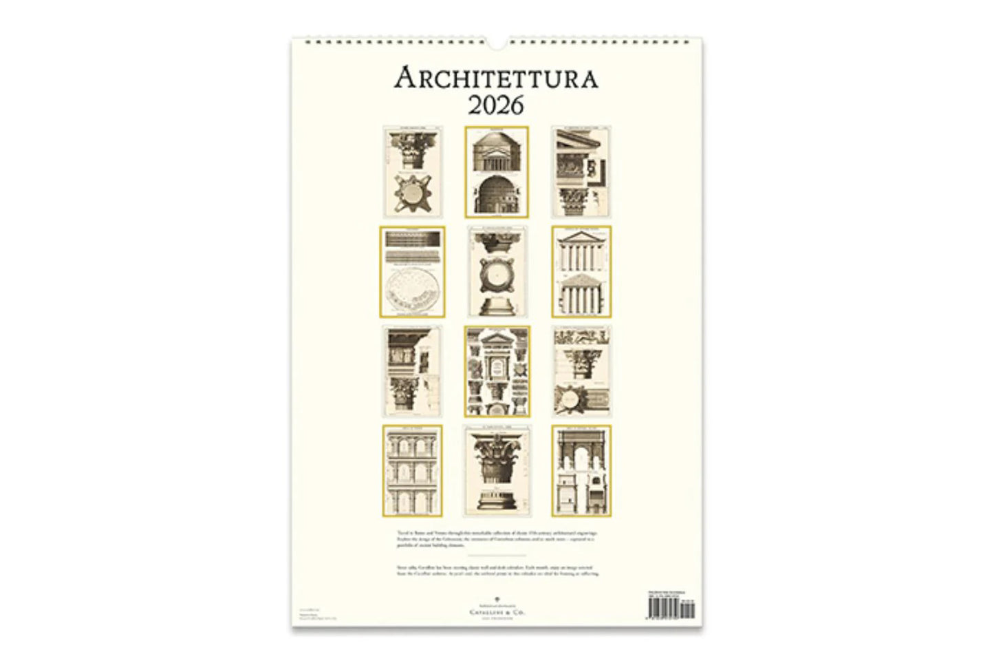 Cavallini 2026 Wall Calendar - Architettura | Flywheel | Stationery | Tasmania