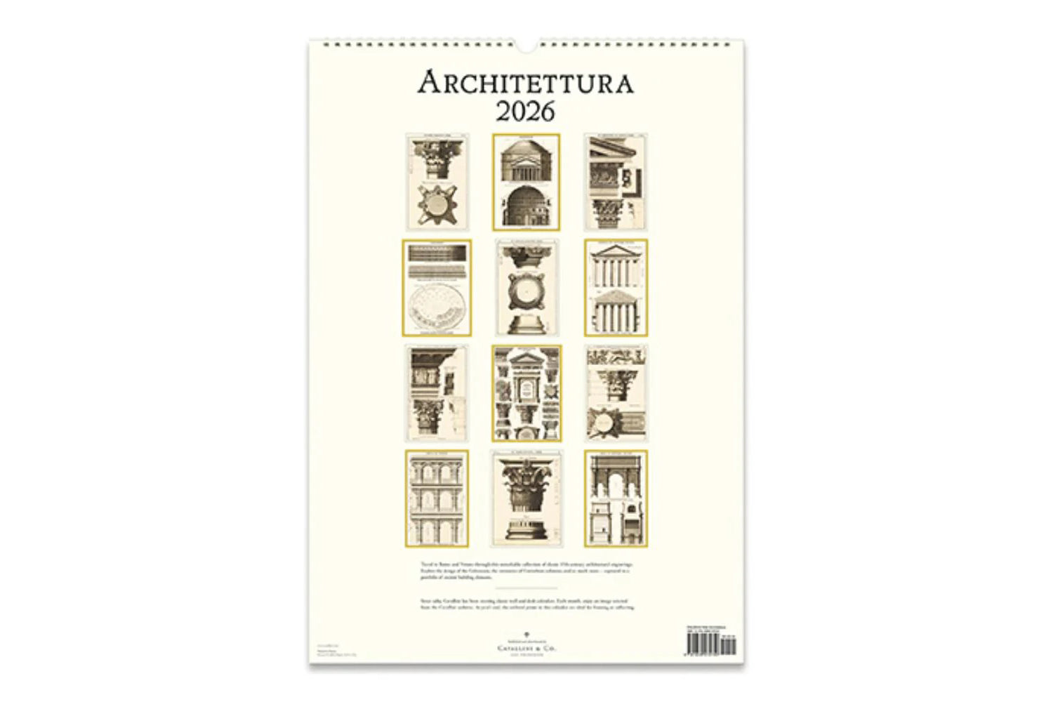 Cavallini 2026 Wall Calendar - Architettura | Flywheel | Stationery | Tasmania