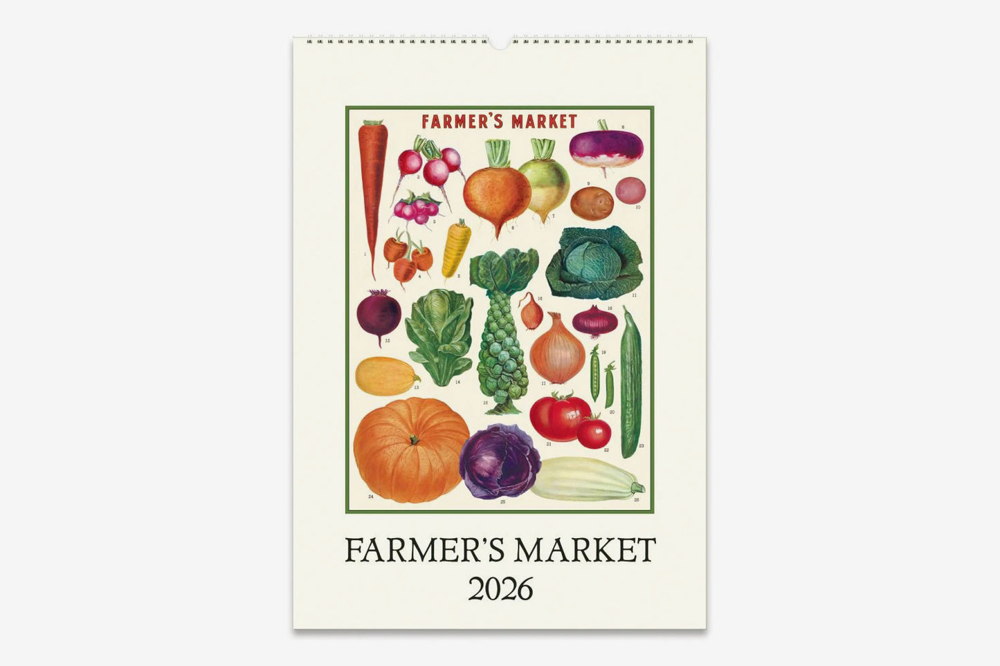 Cavallini 2026 Wall Calendar - Farmer's Market | Flywheel | Stationery | Tasmania