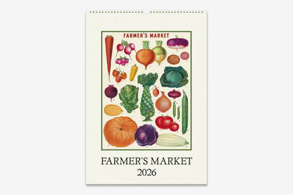 Cavallini 2026 Wall Calendar - Farmer's Market | Flywheel | Stationery | Tasmania
