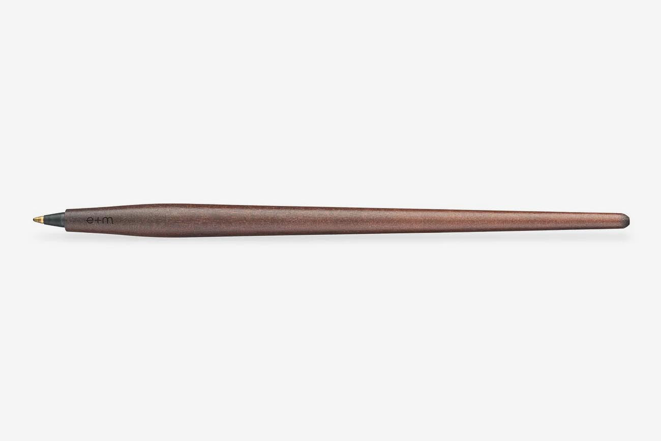 E+M Brush Ballpoint Pen - Walnut | Flywheel | Stationery | Tasmania