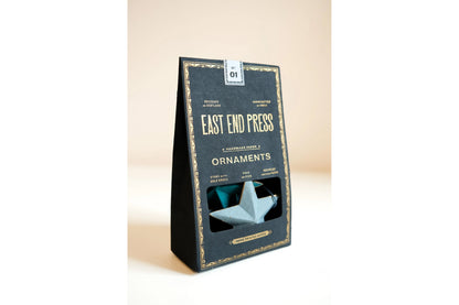 East End Press Pack of 5 Screen-Printed Board Ornaments - Stars