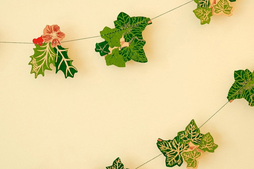 East End Press Sewn Garland - Holly and Ivy | Flywheel | Stationery | Tasmania