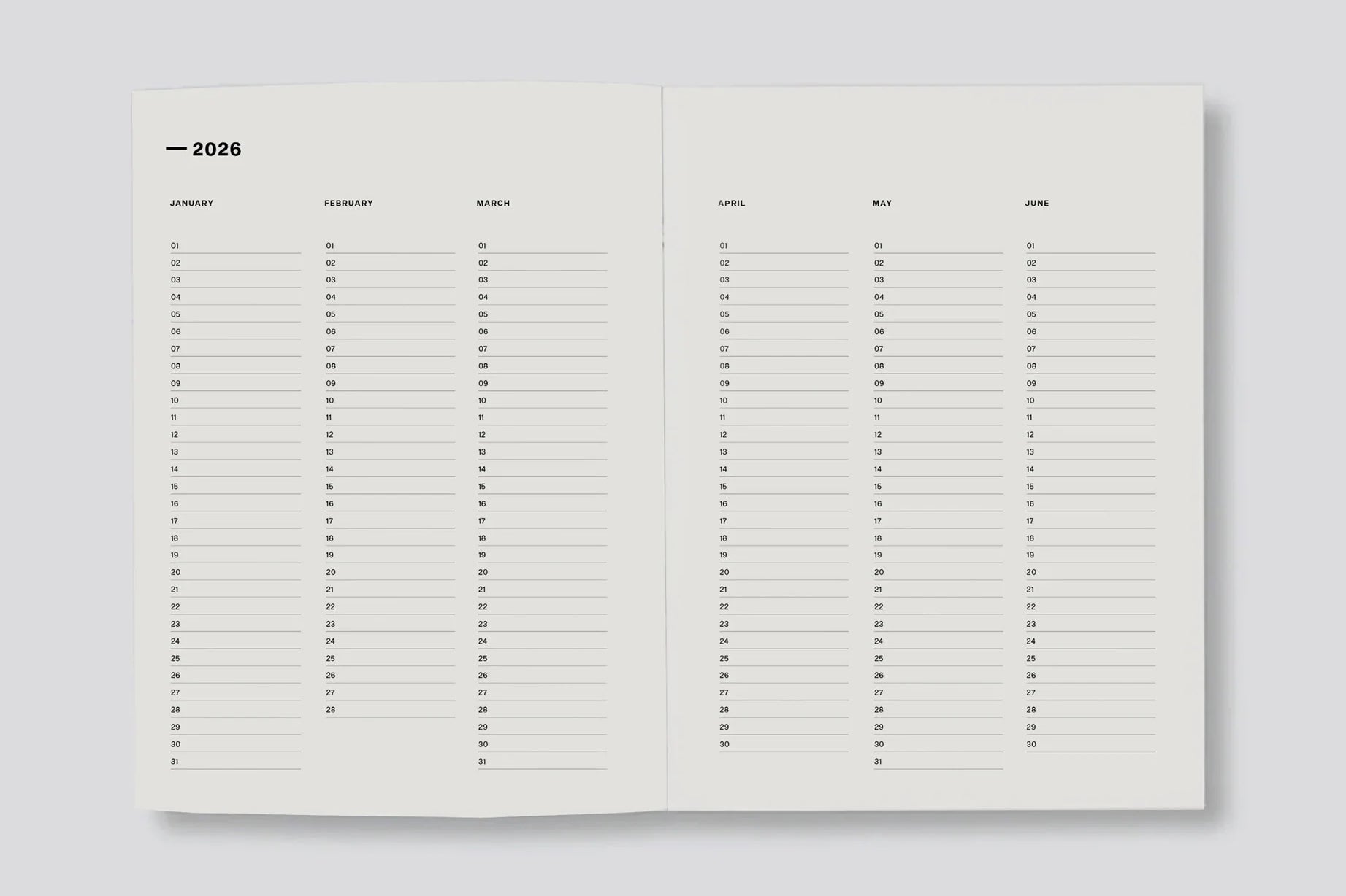 Lettuce 2026 Daily Diary - Anemones | Flywheel | Stationery | Tasmania