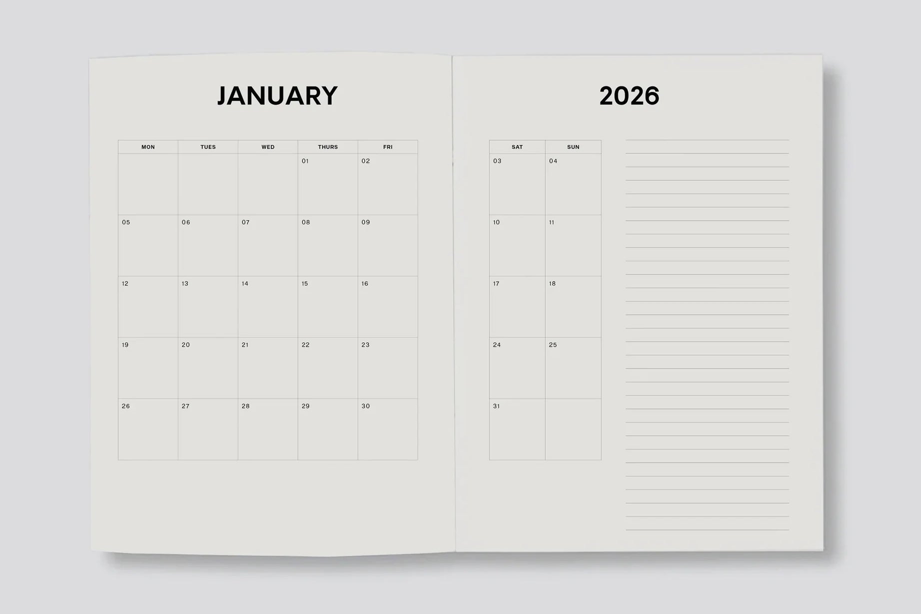 Lettuce 2026 Daily Diary - Anemones | Flywheel | Stationery | Tasmania