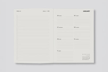 Father Rabbit 2026 Weekly Diary - Prussian Blue Floral | Flywheel | Stationery | Tasmania