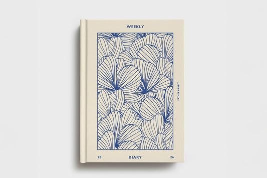 Father Rabbit 2026 Weekly Diary - Prussian Blue Floral | Flywheel | Stationery | Tasmania