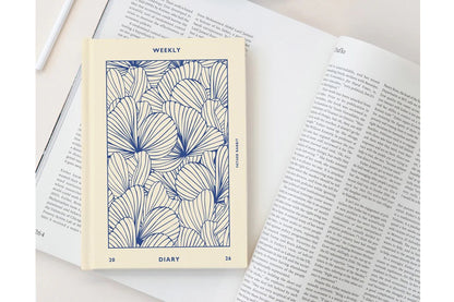 Father Rabbit 2026 Weekly Diary - Prussian Blue Floral | Flywheel | Stationery | Tasmania