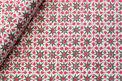 Cambridge Imprint Gift Wrap - Alhambra Green & Pink | Flywheel | Stationery | Tasmania