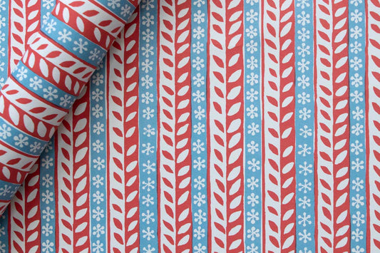 Cambridge Imprint Gift Wrap - Merry Christmas Red & Blue | Flywheel | Stationery | Tasmania