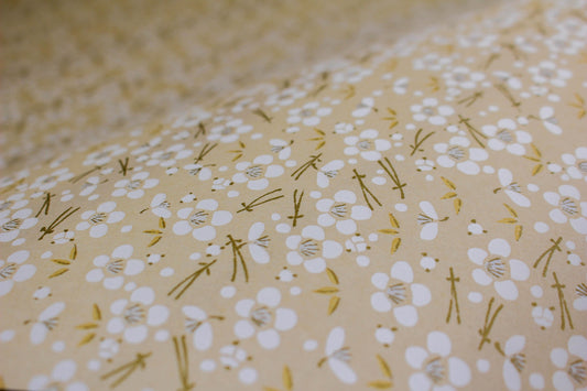 Chiyogami Gift Wrap - White Blossom on Light Cream | Flywheel | Stationery | Tasmania