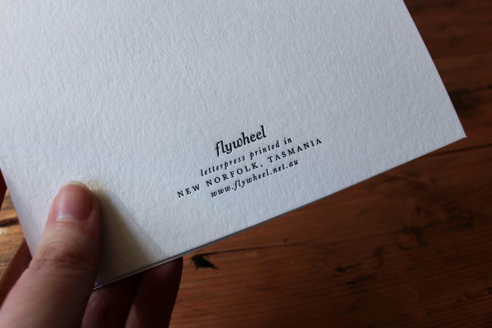 Letterpress Greeting Card Eucalyptus Flywheel