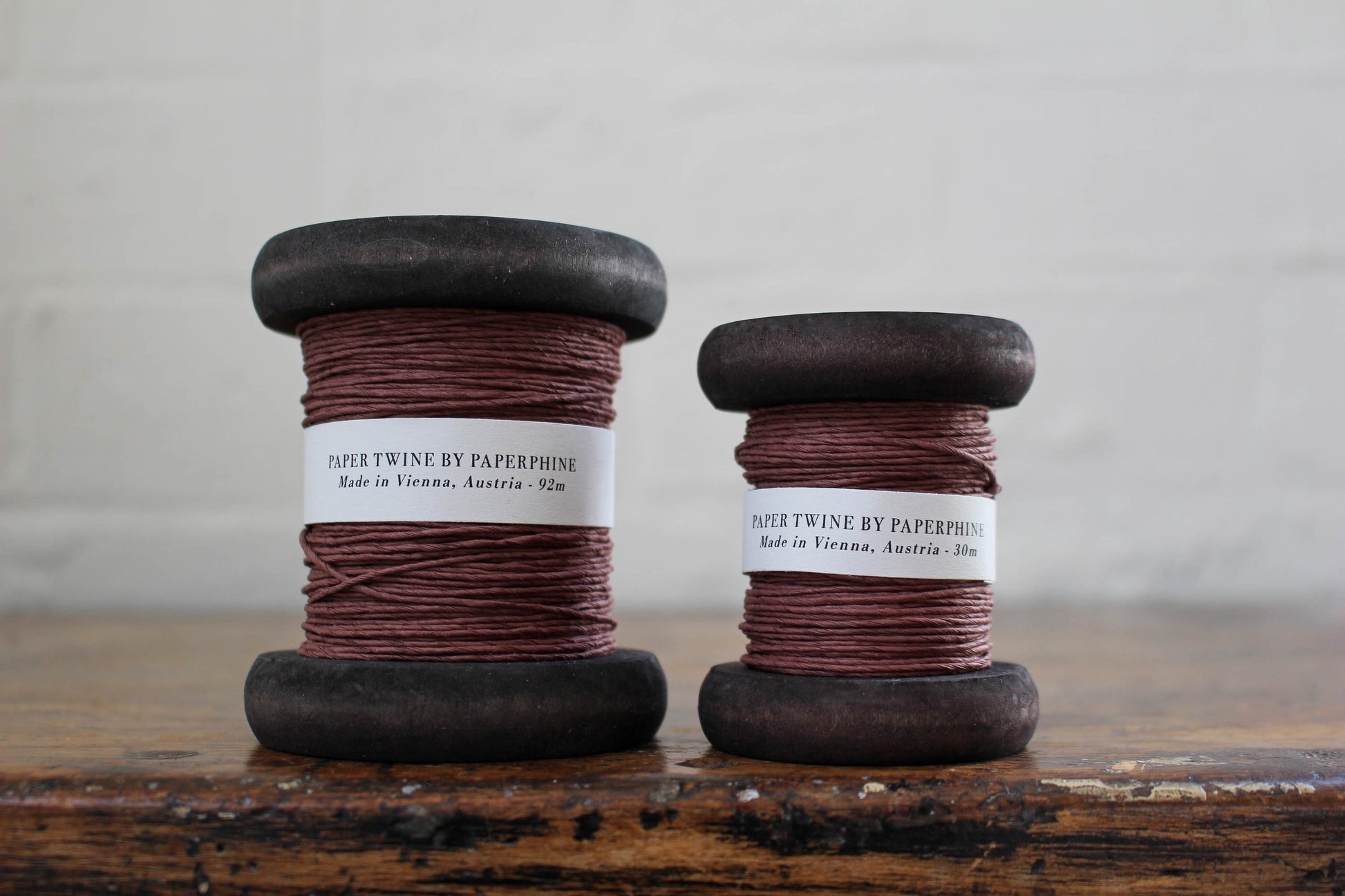 Paperphine Paper Twine on Wooden Spool - Chocolate | Flywheel | Stationery | Tasmania