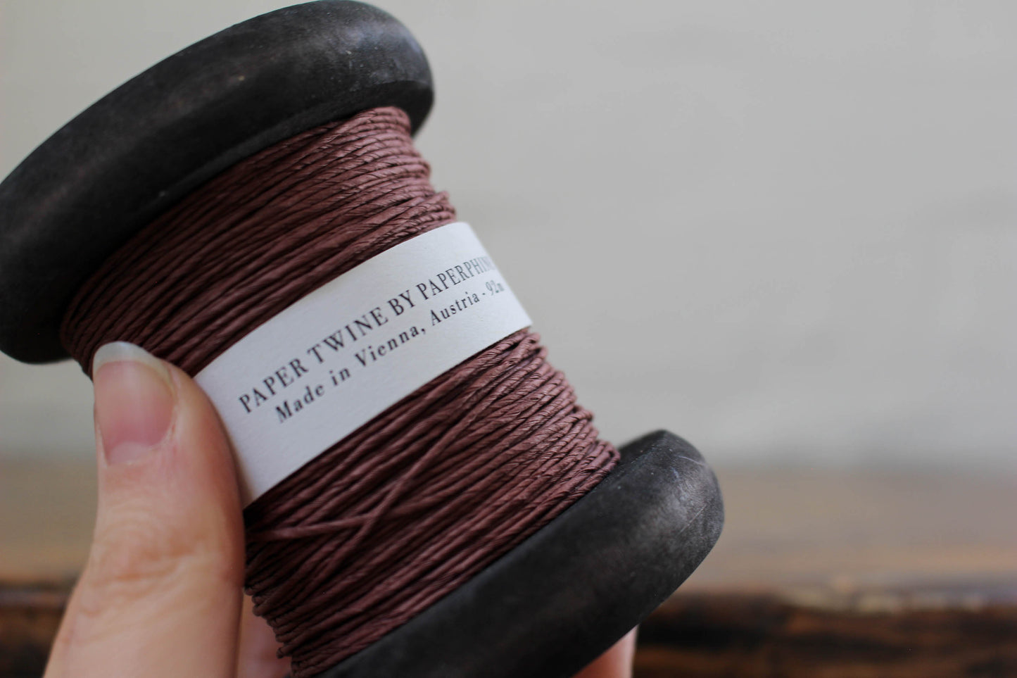 Paperphine Paper Twine on Wooden Spool - Chocolate | Flywheel | Stationery | Tasmania