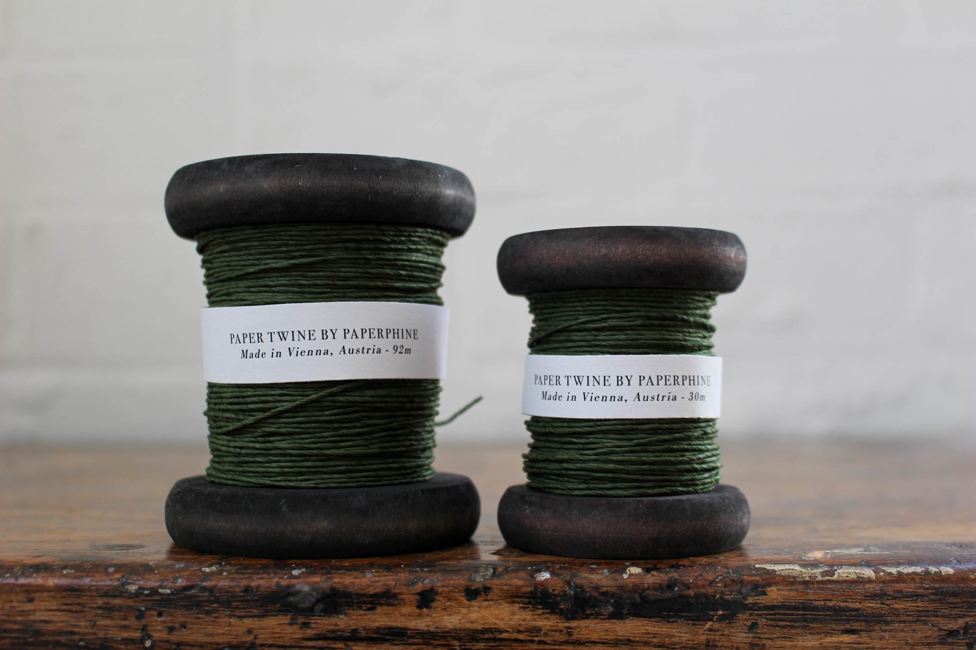 Paperphine Paper Twine on Wooden Spool - Dark Green | Flywheel | Stationery | Tasmania