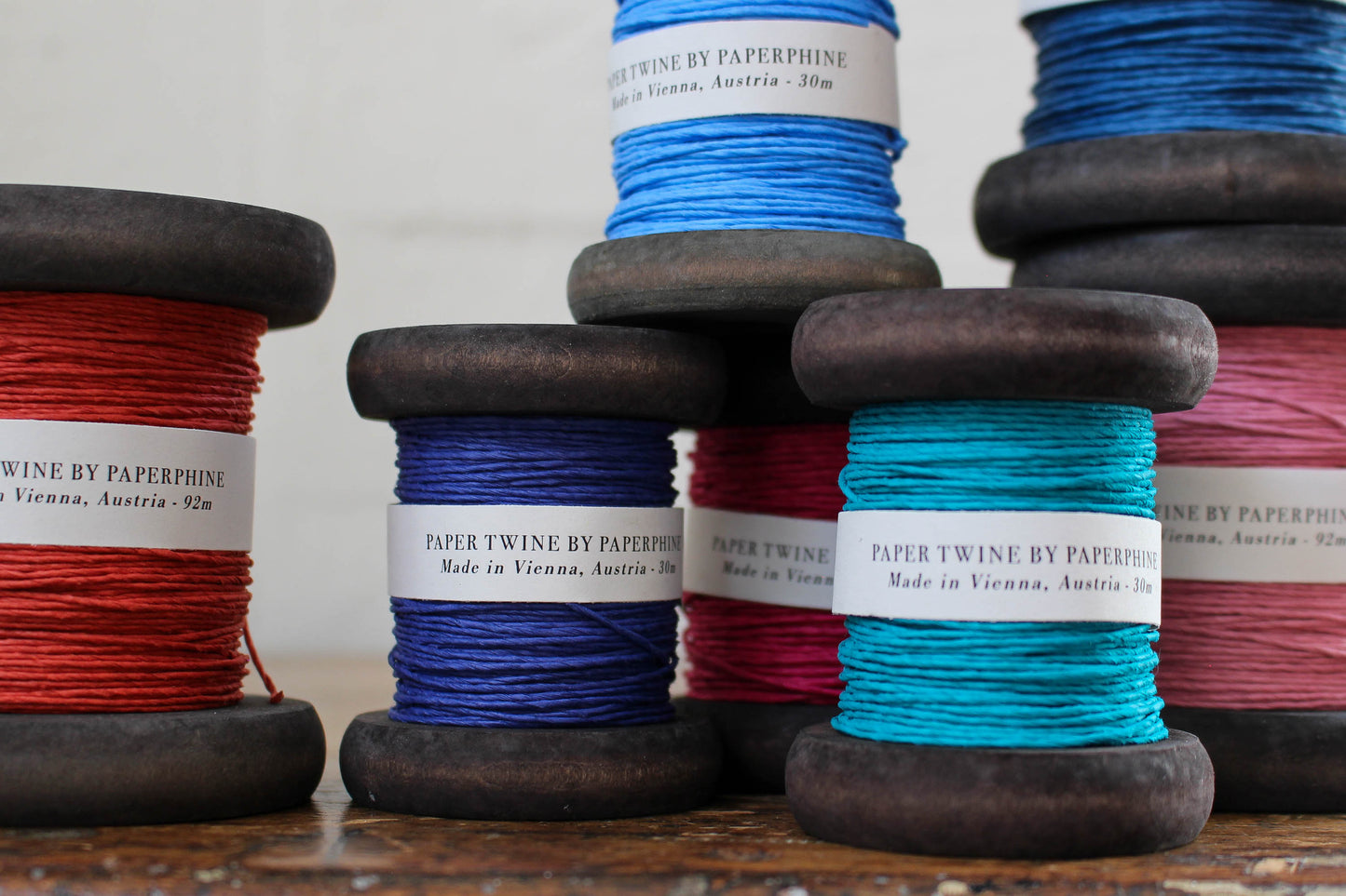 Paperphine Paper Twine on Wooden Spool - Chocolate | Flywheel | Stationery | Tasmania