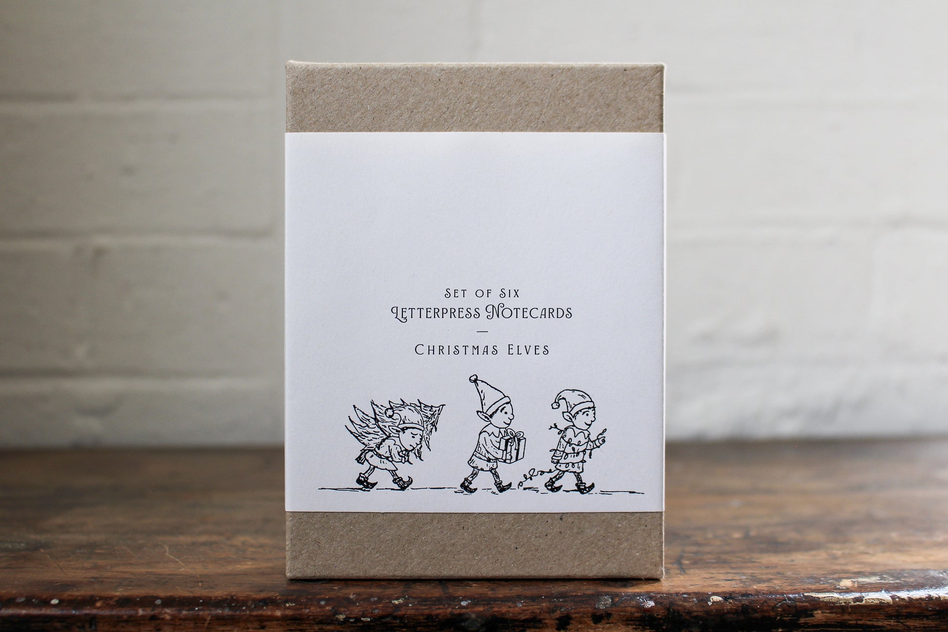 Letterpress Christmas Notecard Box Set - Christmas Elves | Flywheel | Stationery | Tasmania