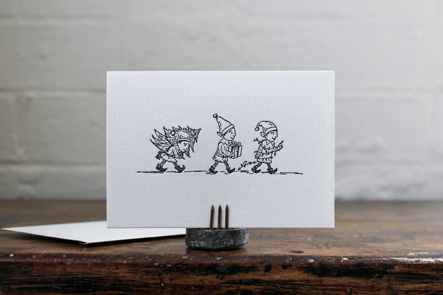 Letterpress Christmas Notecard Box Set - Christmas Elves | Flywheel | Stationery | Tasmania
