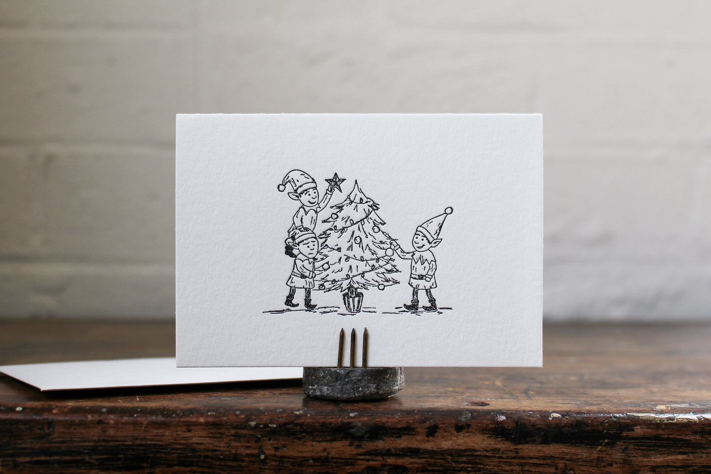 Letterpress Christmas Notecard Box Set - Christmas Elves | Flywheel | Stationery | Tasmania