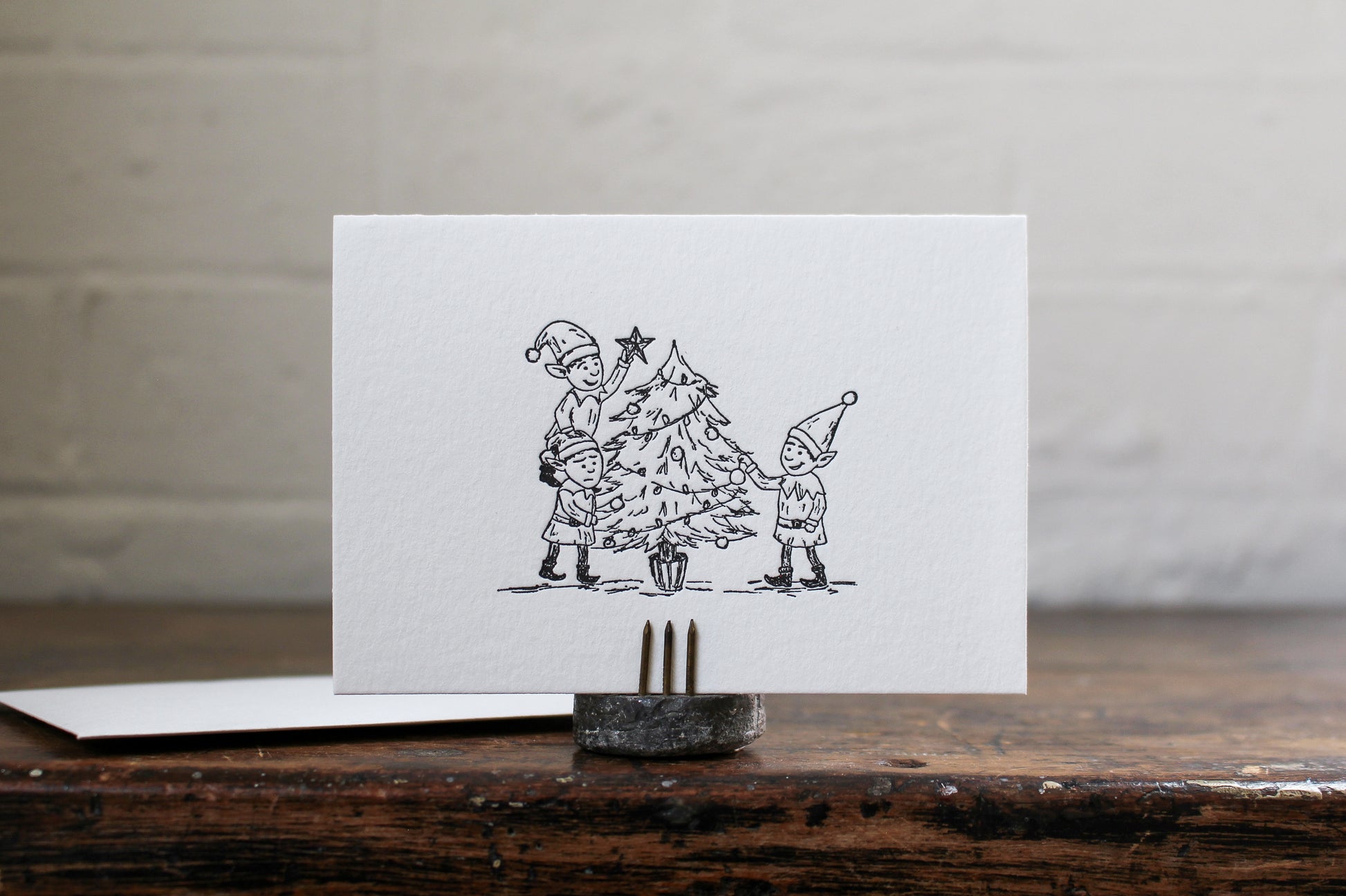 Letterpress Christmas Notecard Box Set - Christmas Elves | Flywheel | Stationery | Tasmania