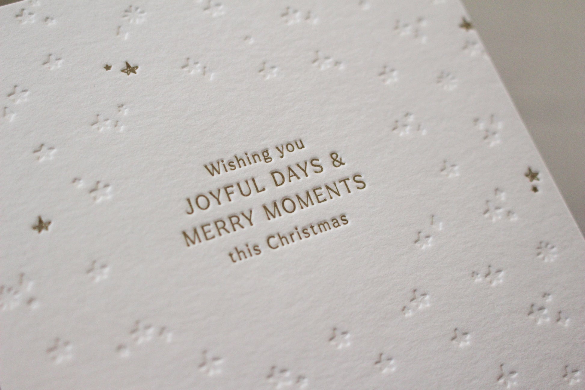 Letterpress Christmas Card - Joyful Days & Merry Moments | Flywheel | Stationery | Tasmania