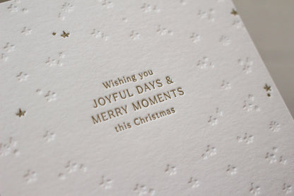 Letterpress Christmas Card - Joyful Days & Merry Moments | Flywheel | Stationery | Tasmania