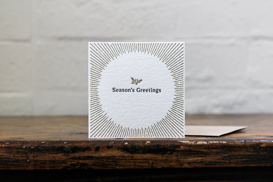 Letterpress Christmas Notecard - Classic Season's Greetings | Flywheel | Stationery | Tasmania