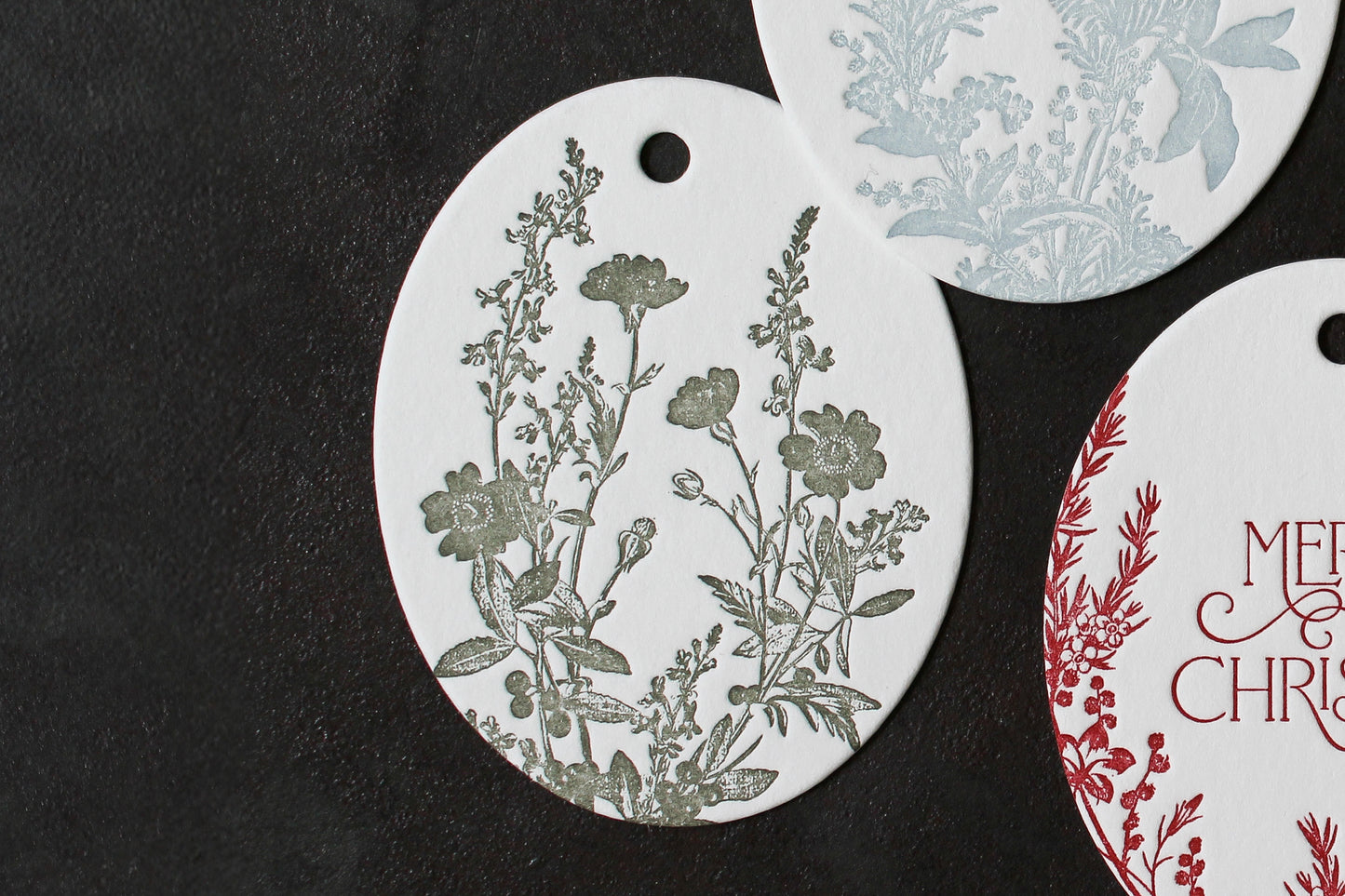Letterpress Christmas Tags - Christmas Botanicals | Flywheel | Stationery | Tasmania