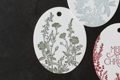 Letterpress Christmas Tags - Christmas Botanicals | Flywheel | Stationery | Tasmania
