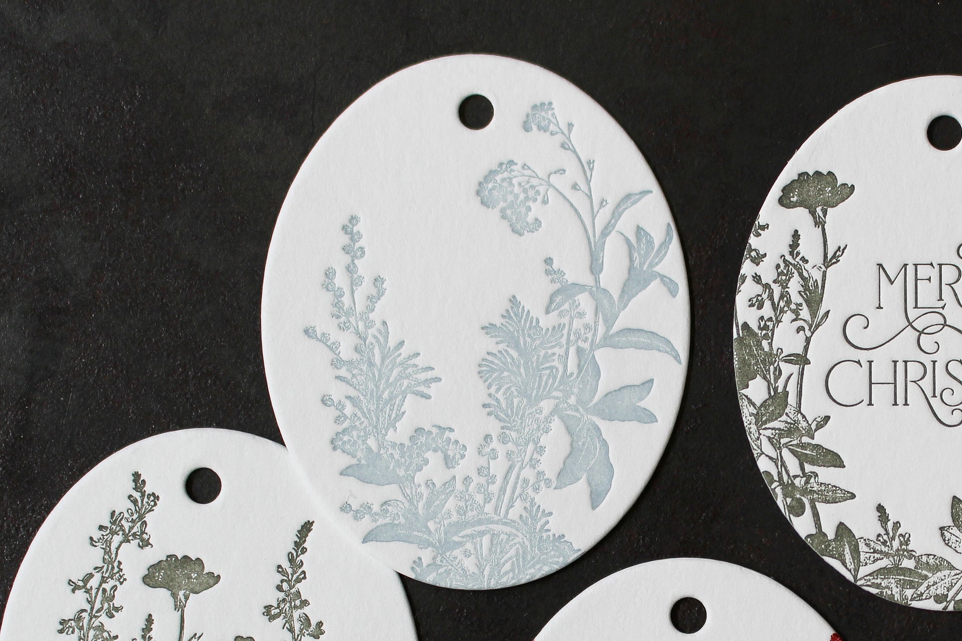 Letterpress Christmas Tags - Christmas Botanicals | Flywheel | Stationery | Tasmania