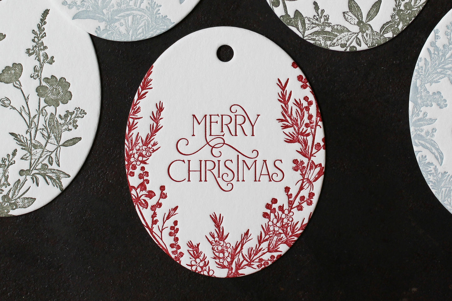 Letterpress Christmas Tags - Christmas Botanicals | Flywheel | Stationery | Tasmania