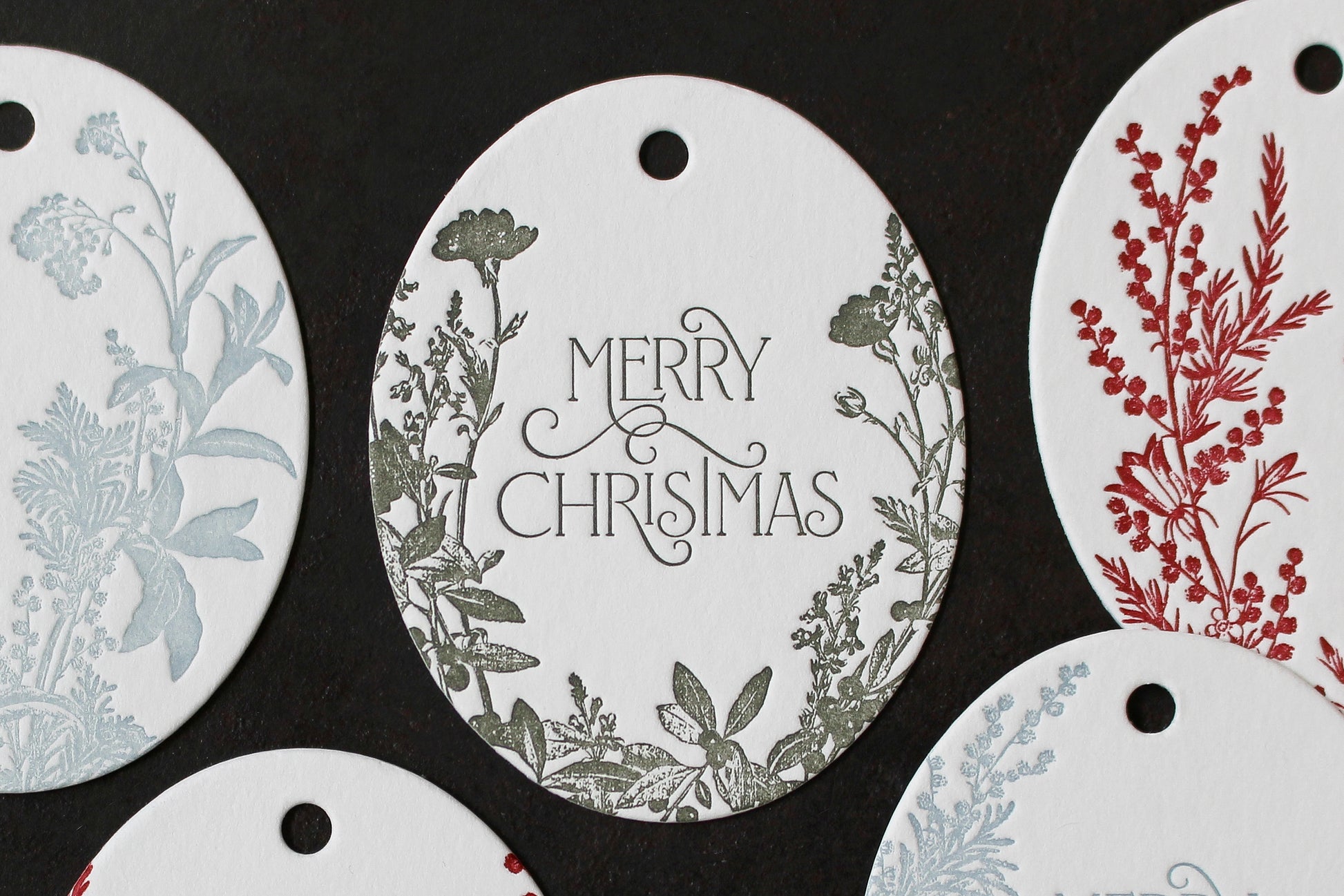 Letterpress Christmas Tags - Christmas Botanicals | Flywheel | Stationery | Tasmania