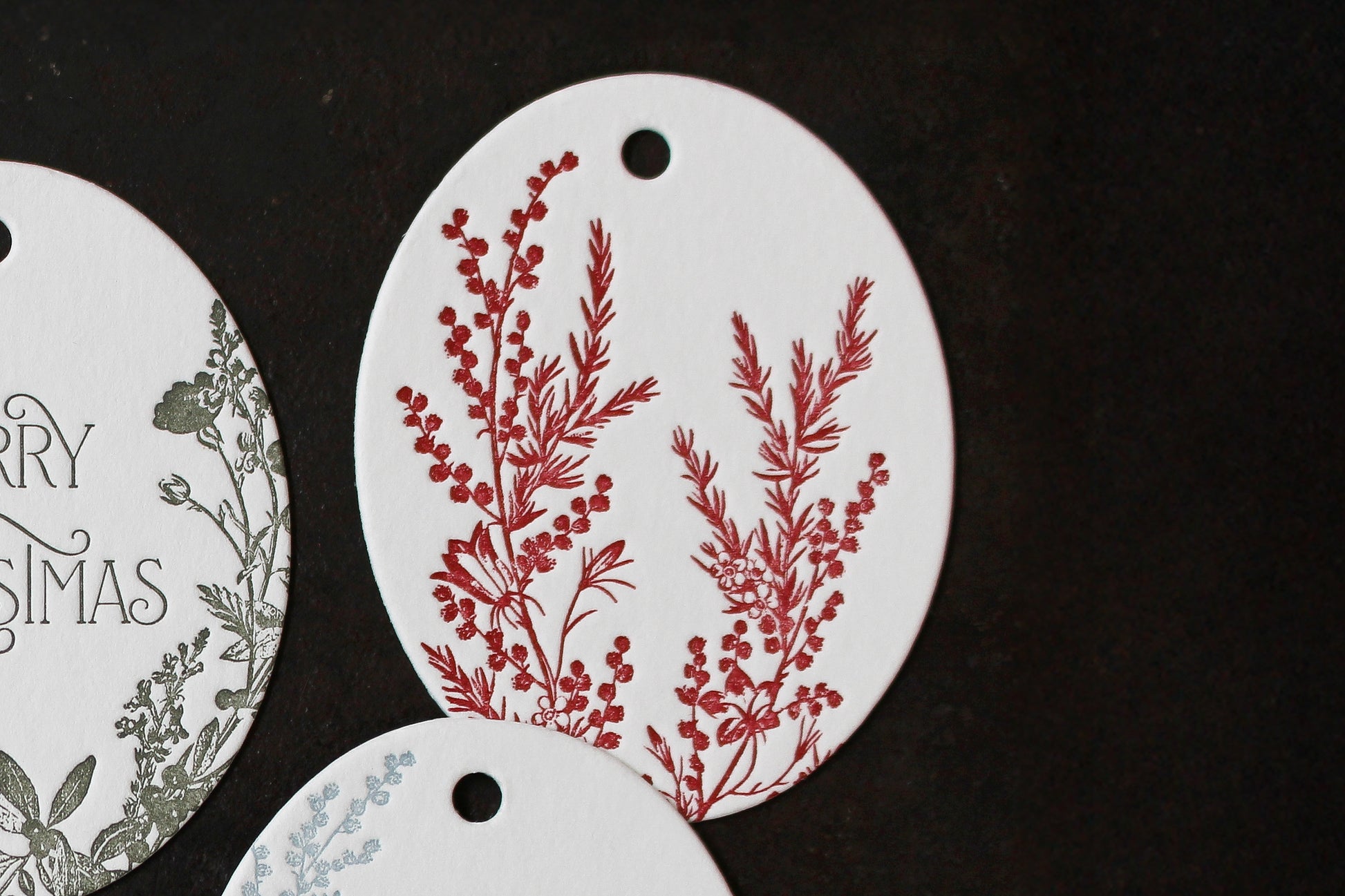 Letterpress Christmas Tags - Christmas Botanicals | Flywheel | Stationery | Tasmania