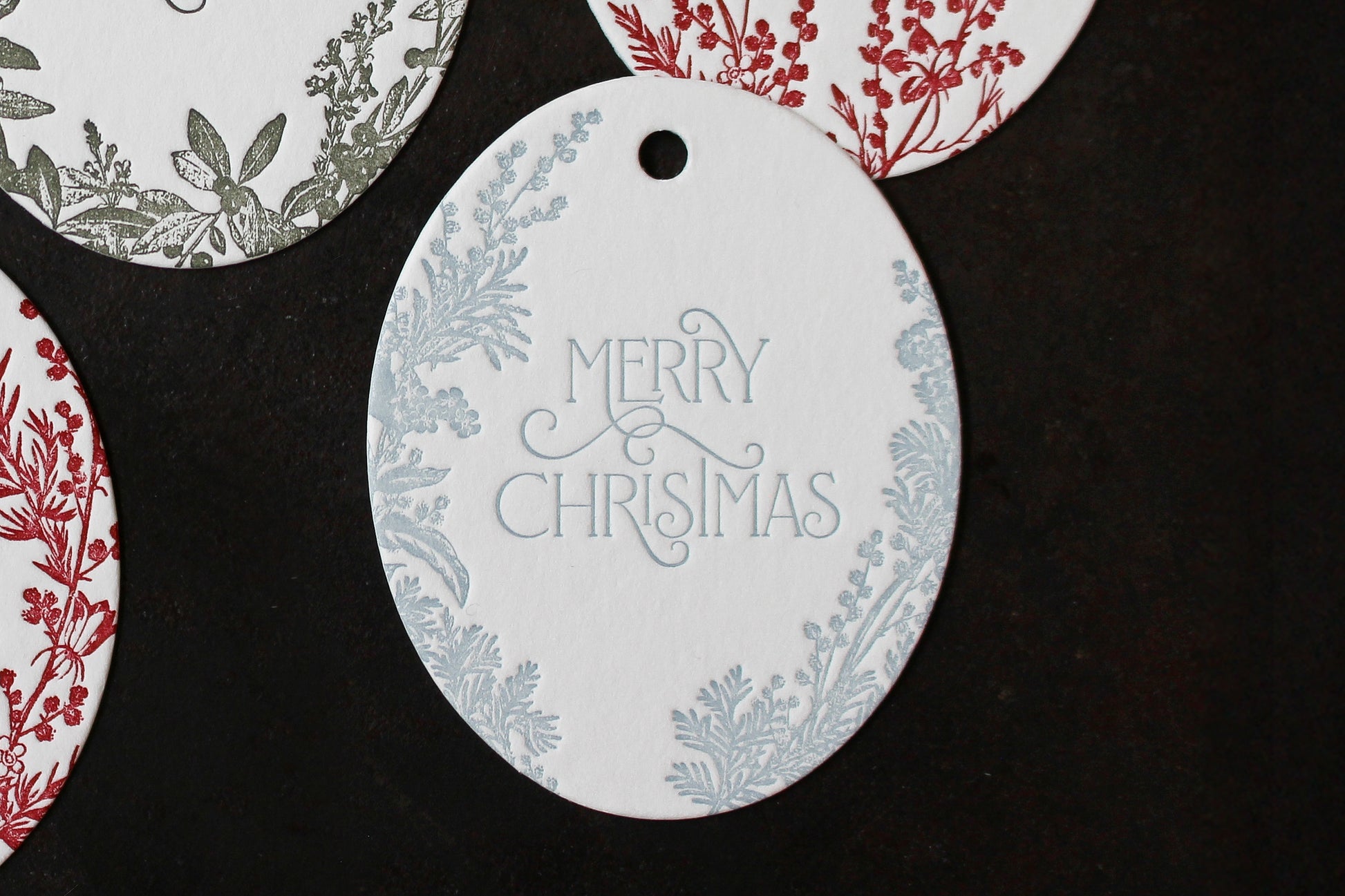 Letterpress Christmas Tags - Christmas Botanicals | Flywheel | Stationery | Tasmania