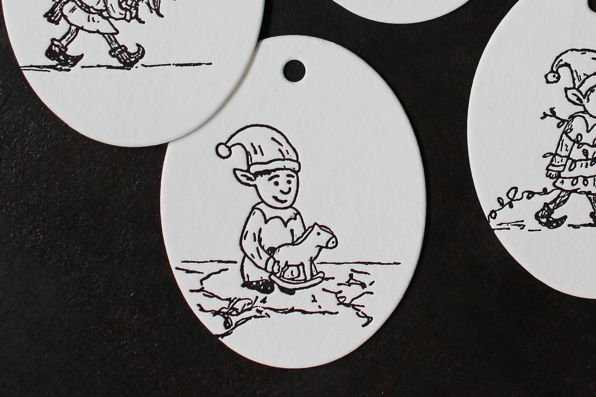 Letterpress Christmas Tags - Christmas Elves | Flywheel | Stationery | Tasmania