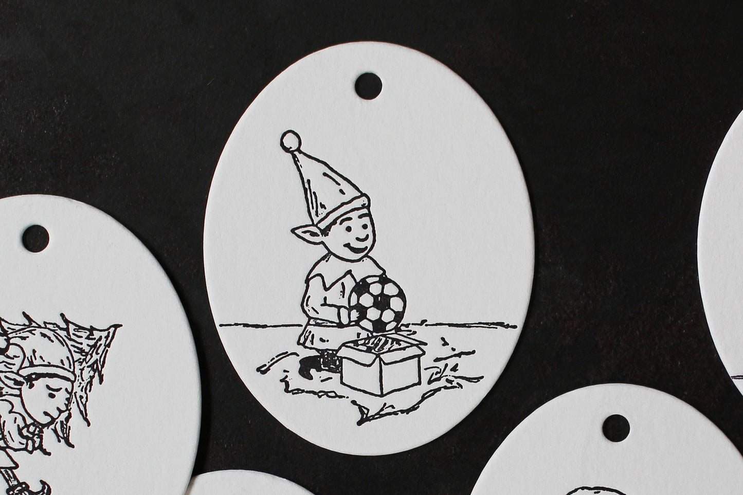 Letterpress Christmas Tags - Christmas Elves | Flywheel | Stationery | Tasmania