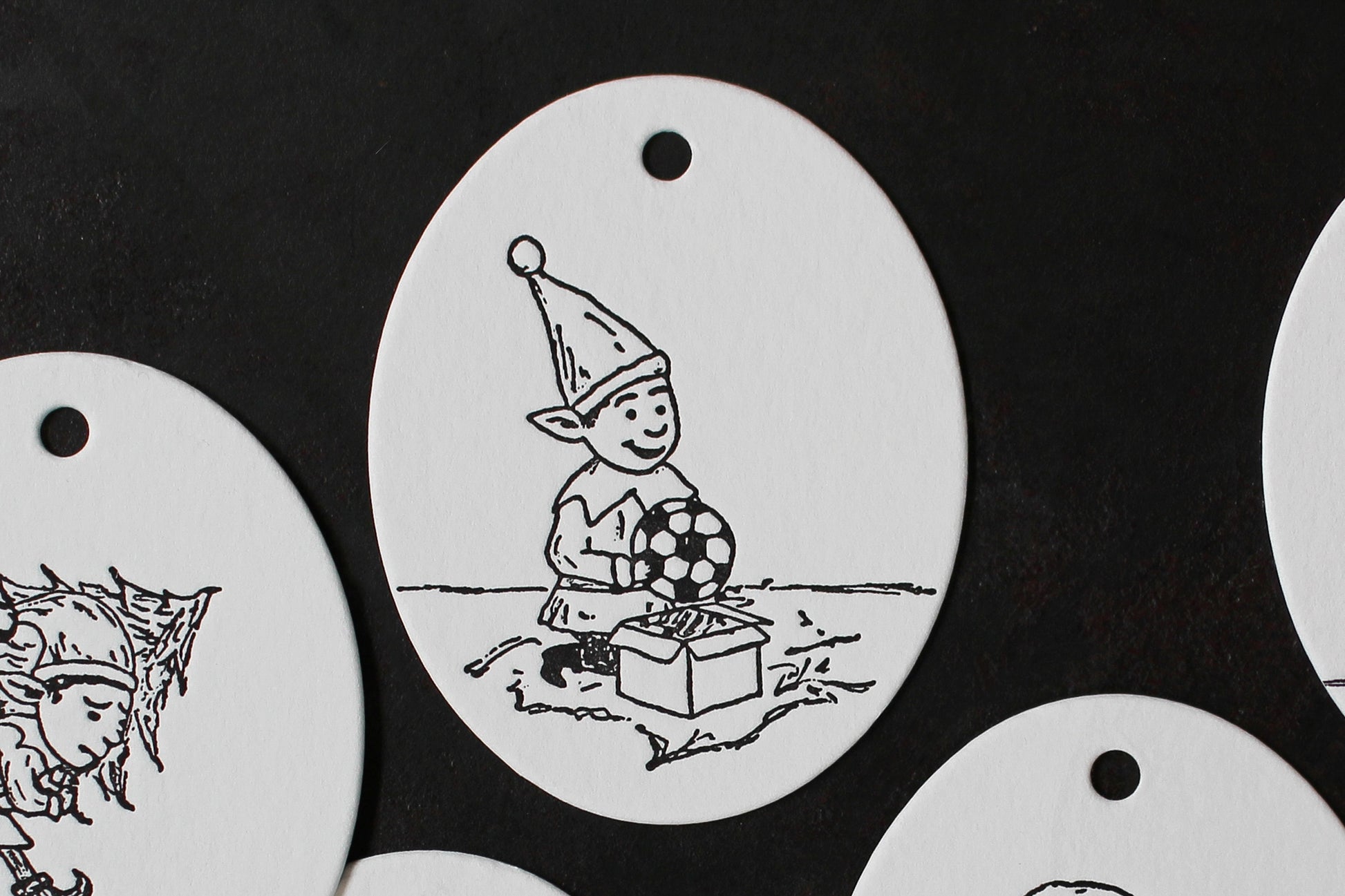 Letterpress Christmas Tags - Christmas Elves | Flywheel | Stationery | Tasmania