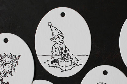 Letterpress Christmas Tags - Christmas Elves | Flywheel | Stationery | Tasmania