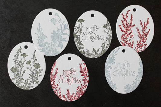 Letterpress Christmas Tags - Christmas Botanicals | Flywheel | Stationery | Tasmania