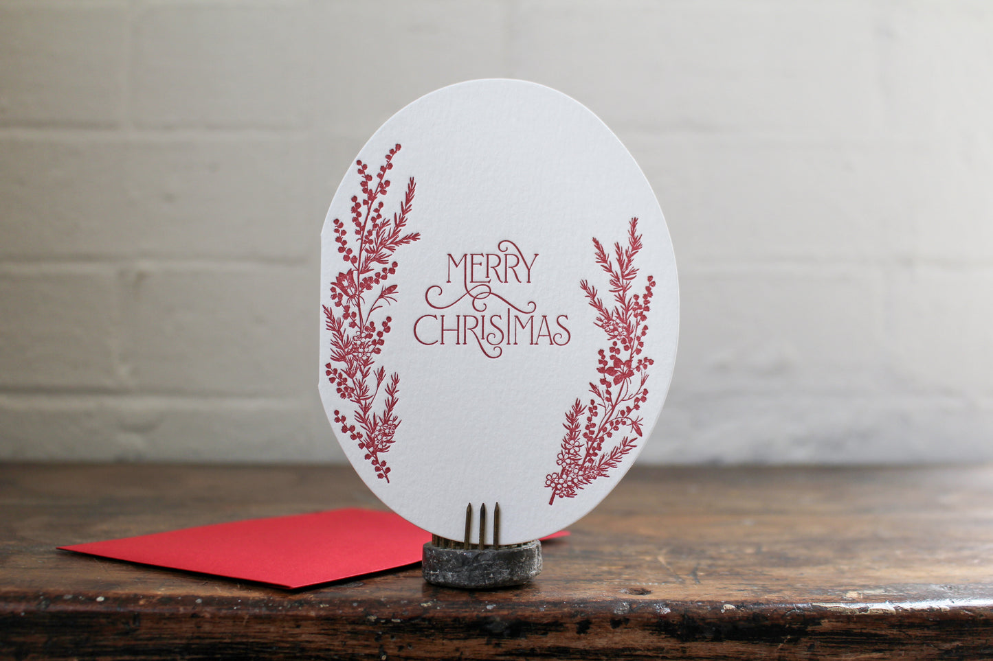 Letterpress Christmas Greeting Card Box Set - Wreathes | Flywheel | Stationery | Tasmania
