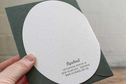 Letterpress Christmas Card - Botanical Green | Flywheel | Stationery | Tasmania