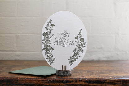 Letterpress Christmas Greeting Card Box Set - Wreathes | Flywheel | Stationery | Tasmania